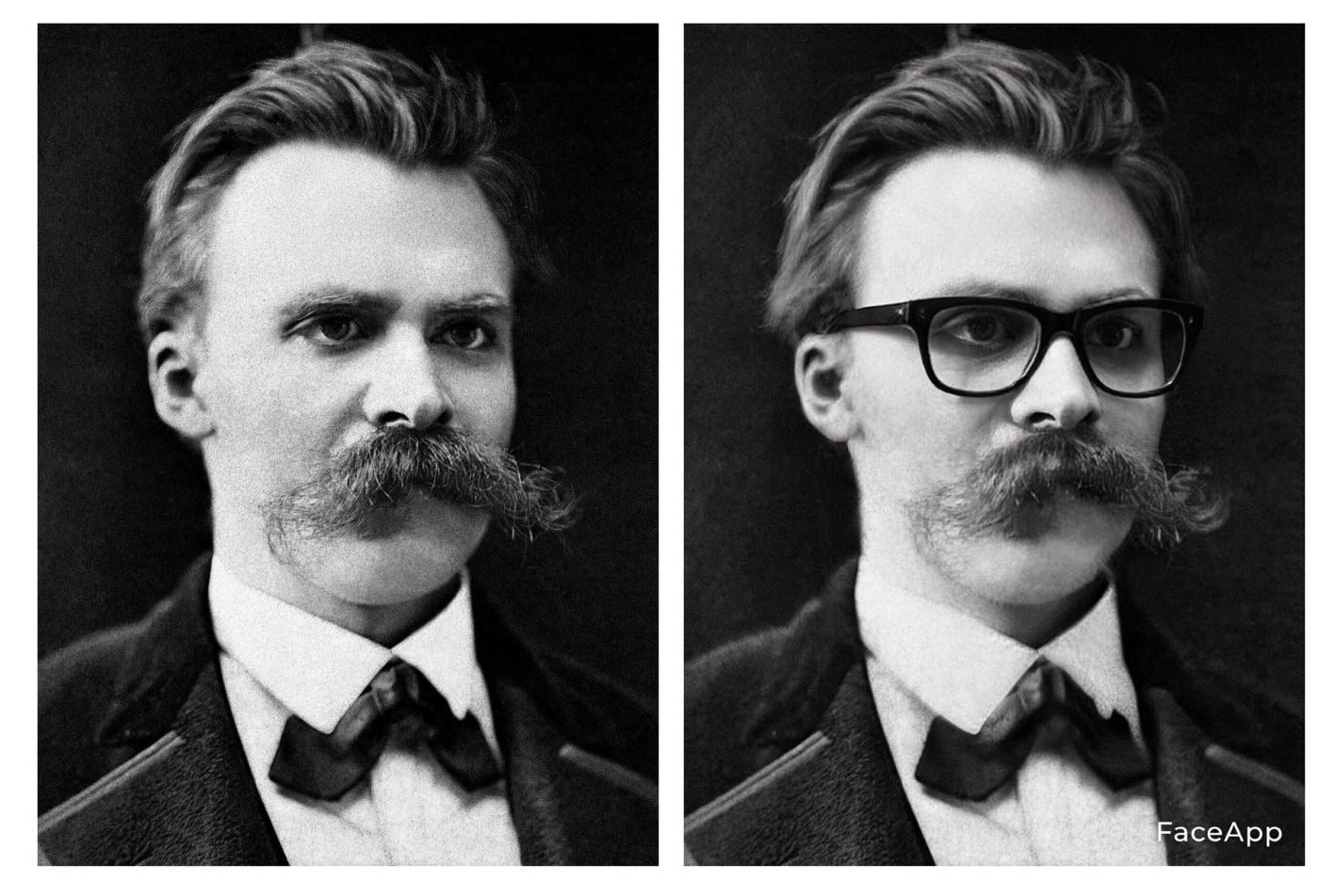 nietzsche with glasses - face app